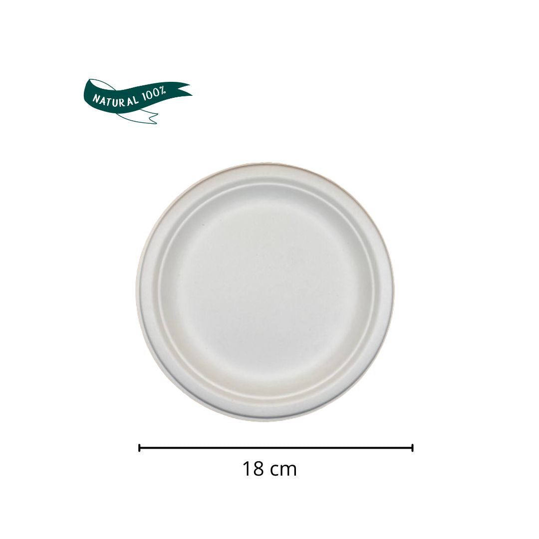 Assiette en pulpe végétale 18cm