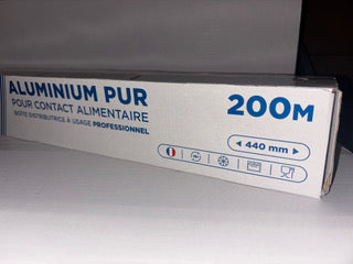 Papier Aluminium en Boîte Distributrice – 200 m x 45 cm – Grand Format Pro – Lot de 1 à 6