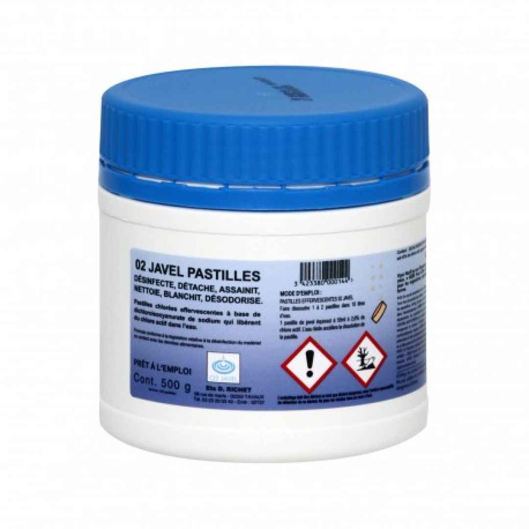 Pastilles de Javel Concentrée – Désinfectant & Détartrant – Pot de 500 g