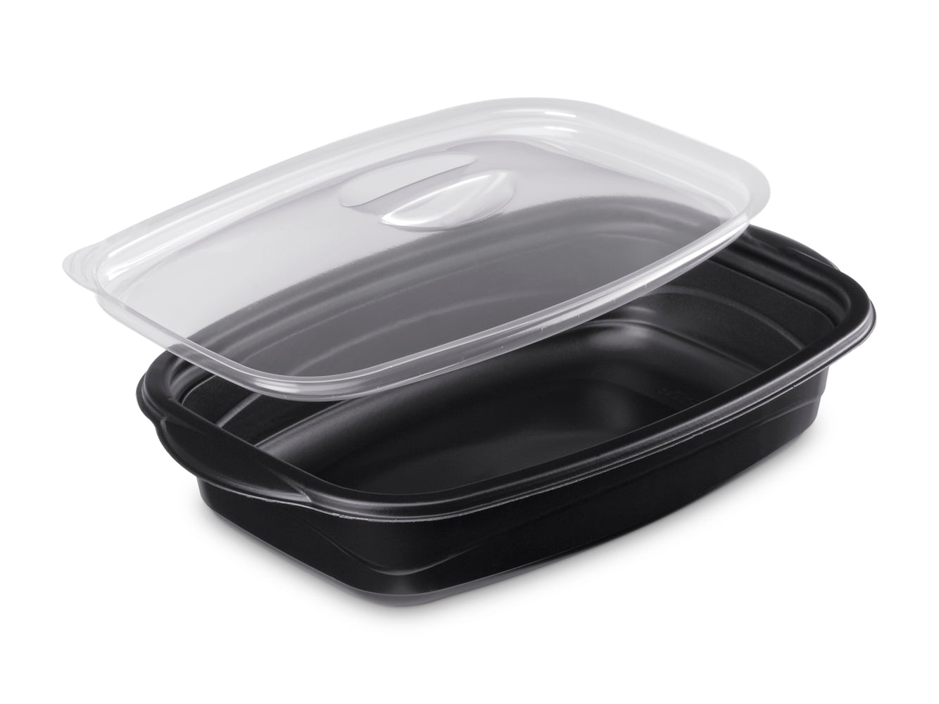 Barquette noire 500 ml avec couvercle micro-ondable – Colis de 25