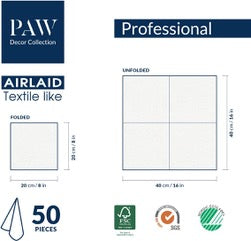 Serviette Non Tissée Blanche 40x40 cm – Qualité Premium Jetable – Aspect Tissu