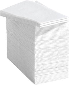 Serviette Non Tissée Blanche 40x40 cm – Aspect Tissu – Jetable Haut de Gamme