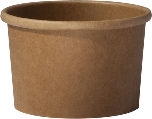 Pot Rond Kraft Brun 237 ml (8 Oz – Ø117 mm) – Colis de 50 pièces