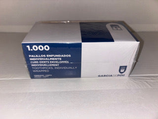 Cure-Dents en Bois 9 cm – Emballage Individuel Hygiénique – Sachet de 1000 Pièces