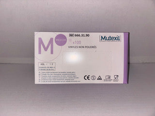 Gants d’Examen Latex Non Poudrés – Taille M – AQL 1,5 – Surface Rugueuse – Boîte de 100