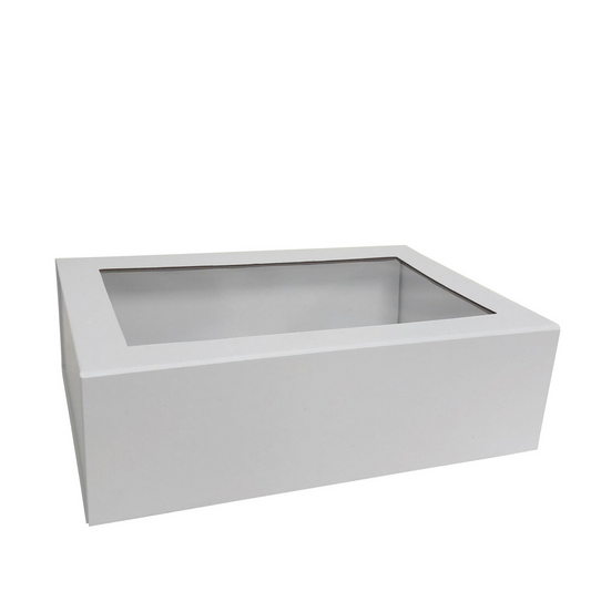 Boîte Pâtissière Blanche avec Fenêtre 10x10x4 cm en Carton – Colis de 500 pièces