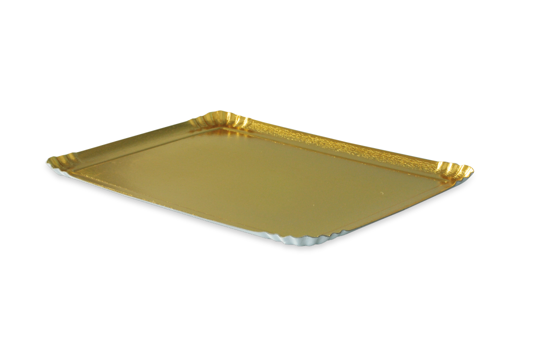 Plateau Traiteur Rectangle 19x28cm OR – Colis de 25 à 100 pièces