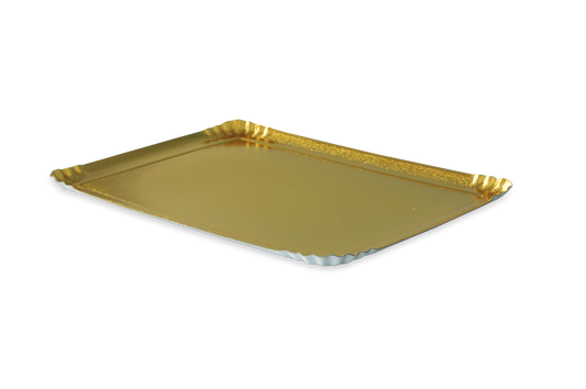 Plateau Traiteur Rectangle 19x28cm OR – Colis de 25 à 100 pièces