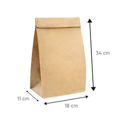 Sac Kraft Brun SOS 18x11x34 cm – Sans Poignées – Fond Large – Lot de 500