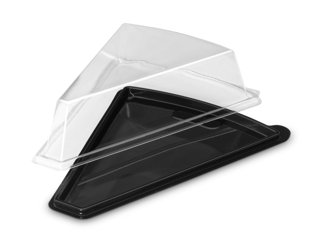 Boîte à Tarte Triangle Transparente à Fond Noir 165x129x60 mm – Colis de 720 pièces