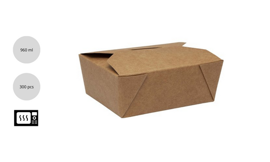 Boîte Brun Biopack 960 ml (168x90x60 mm) – Colis de 300